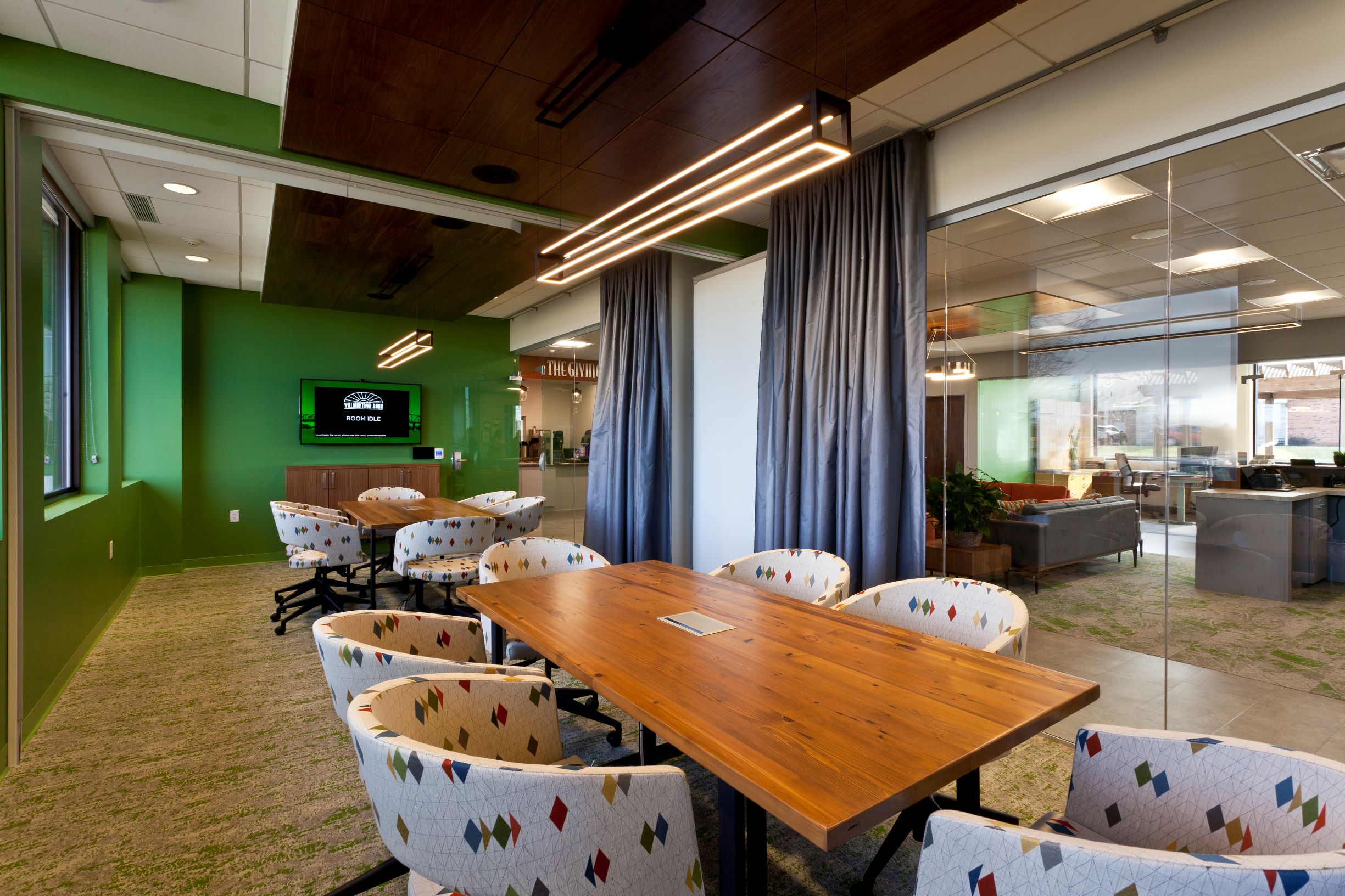 Modern conference room equipped with technology